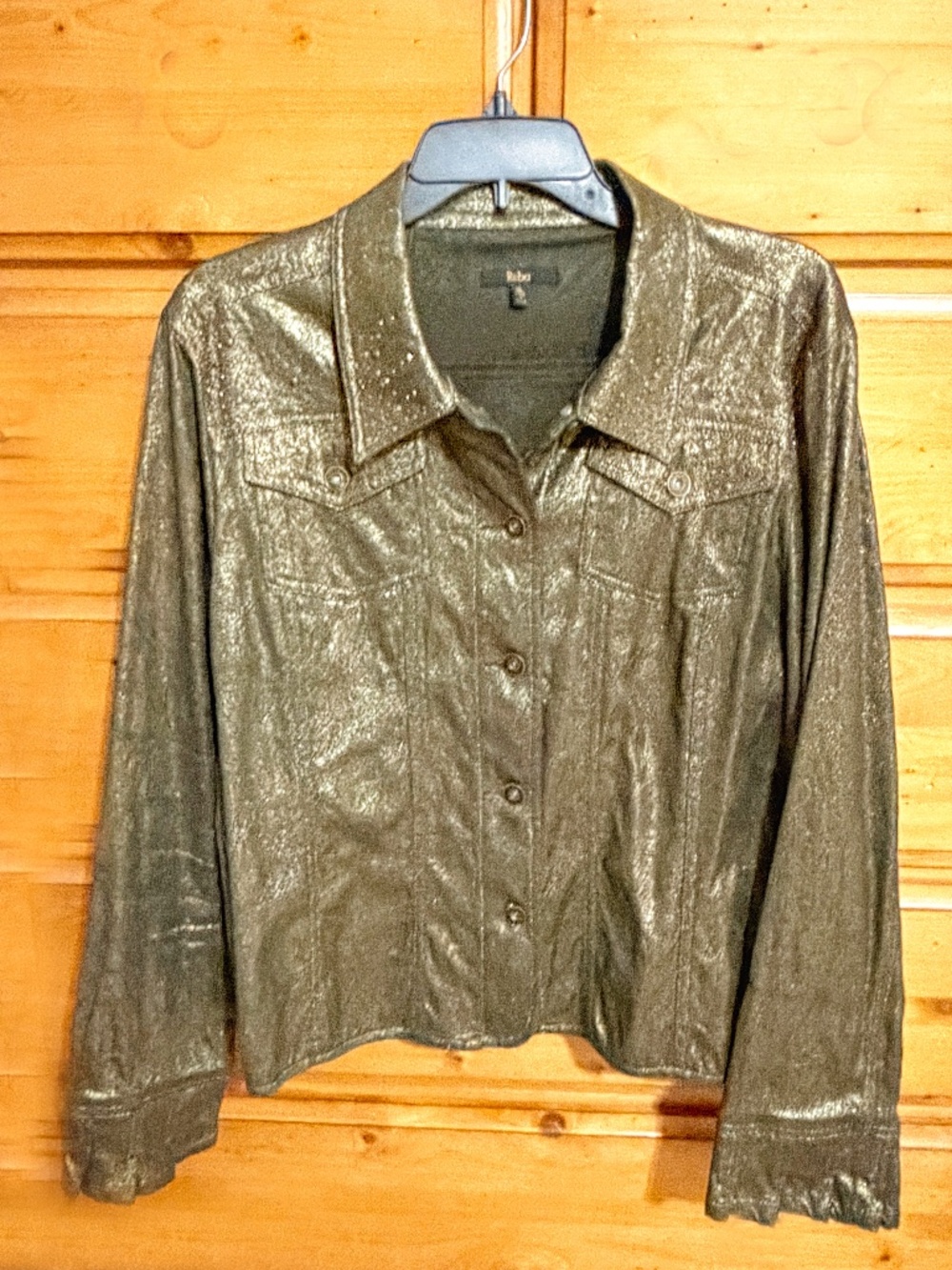 Reba Jacket - Gold/black -   Shiny Metallic Rhinestone - Size XL
